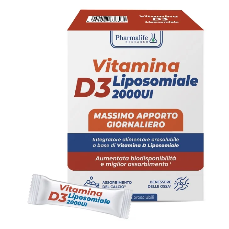 Pharmalife Vitamina D3 Liposomiale Integratore Ossa e Difese 30 Stick Pharmalife Vitamina D3 Liposomiale Integratore Ossa e Difese 30 Stick