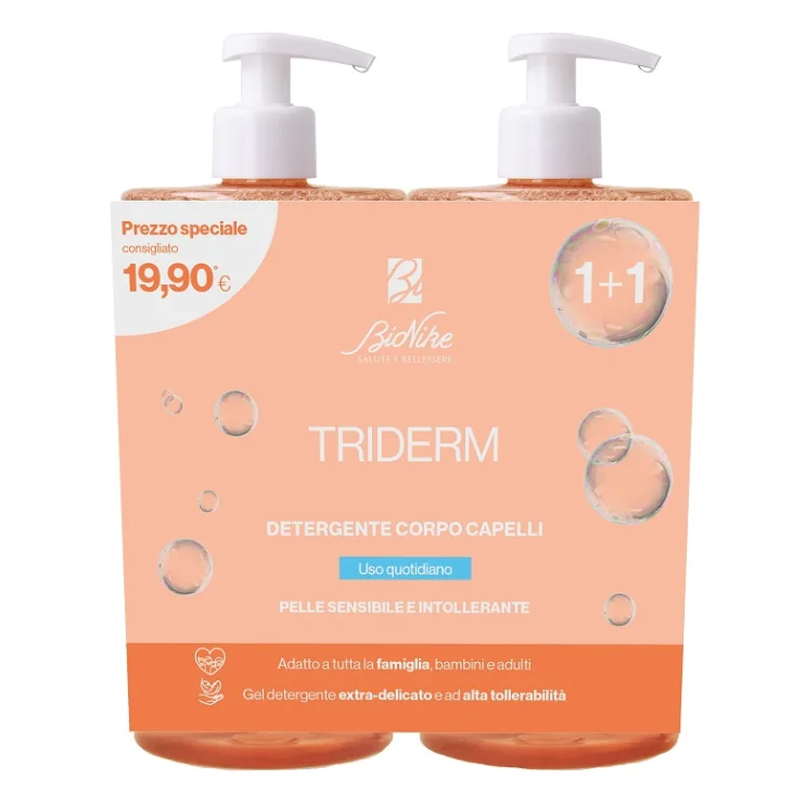 BioNike Triderm Bipack Detergente Corpo e Capelli per Uso Quotidiano 2 x 750 ml