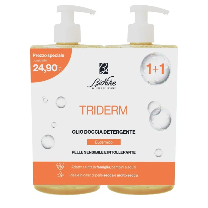 BioNike Triderm Olio Doccia Detergente Eudermico Bipack 2 x 750 ml