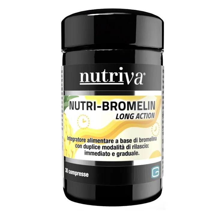 Nutriva Nutri Bromelin Long Action per Drenaggio Liquidi e Microcircolo 30 Compresse Nutriva Nutri Bromelin Long Action per Drenaggio Liquidi e Microcircolo 30 Compresse