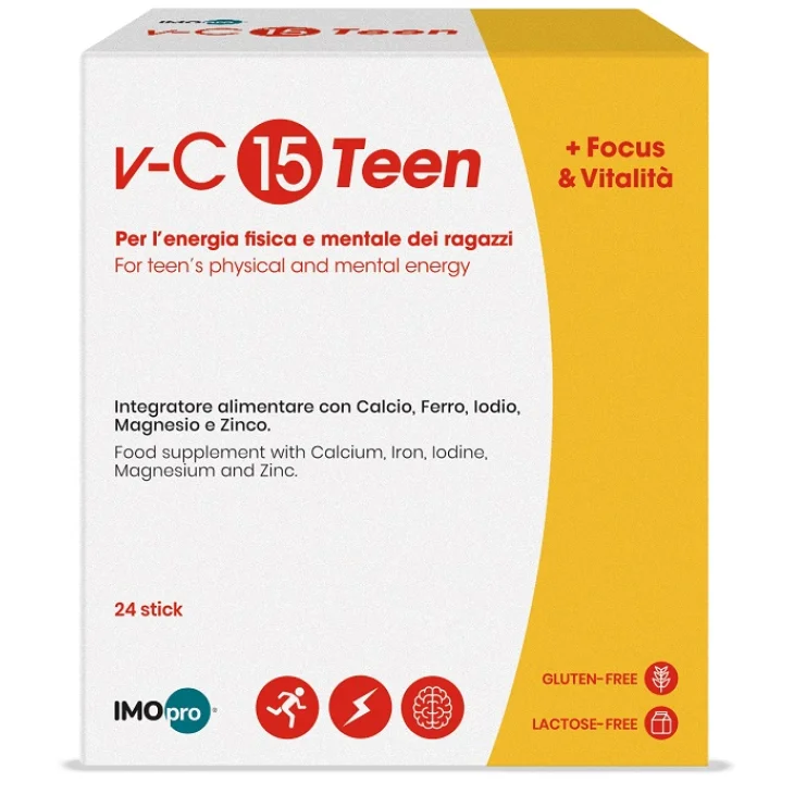 Imopro VC15 Teen Integratore per Energia Fisica e Mentale 24 Stick