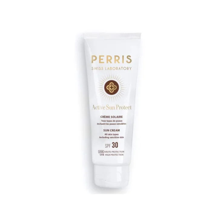 Perris Active Sun Protect Crema Solare Viso SPF 30 per Tutti i Tipi di Pelle 75 ml