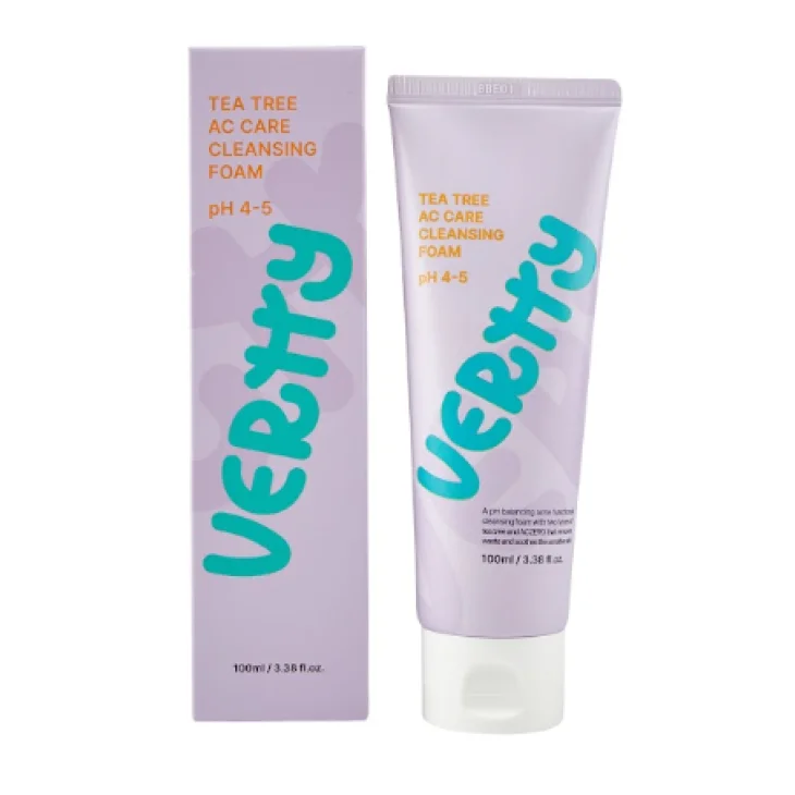 Vertty Tea Tree AC Care Cleansing Foam Schiuma Detergente Viso Purificante Anti-Imperfezioni 100 ml Vertty Tea Tree AC Care Cleansing Foam Schiuma Detergente Viso Purificante Anti-Imperfezioni 100 ml