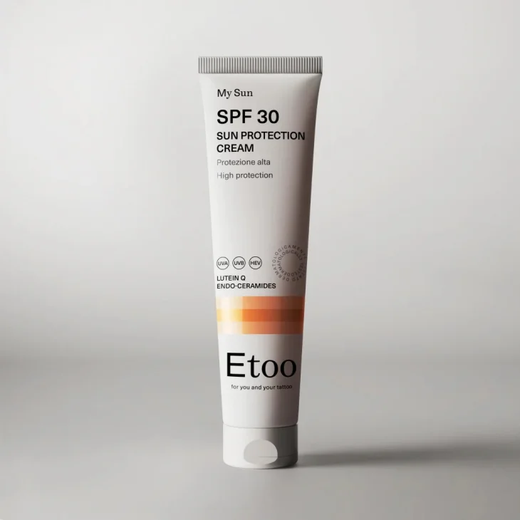 Etoo Sun Protection Cream Spf30 Alta Protezione per Viso e Corpo ideale per Tatuaggi 150 ml