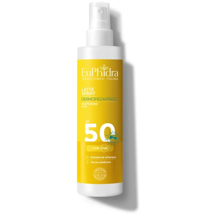 Euphidra Latte Spray Dermopediatrico SPF 50 Protezione Solare Bambini 200 ml