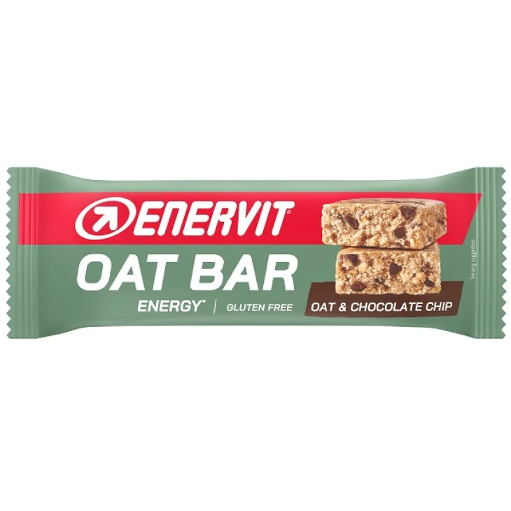Enervit Sport Oat Bar Chocolate Chip Barretta Energetica con Fiocchi di Avena e Gocce di Cioccolato 50 g