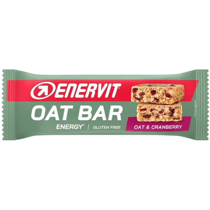 Enervit Sport Oat Bar Cranberry Barretta Energetica con Fiocchi di Avena Mirtilli Rossi e Uvetta 50 g