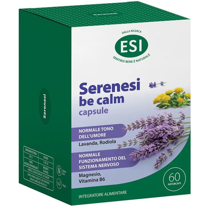 ESI Serenesi Be Calm Integratore per Rilassamento, Tono dell’Umore e Riduzione di Stanchezza 60 Naturcapsule