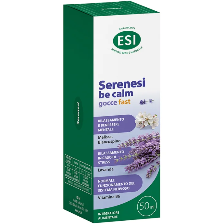 ESI Serenesi Be Calm Gocce Fast Integratore per il Rilassamento e il Benessere Mentale 50 ml