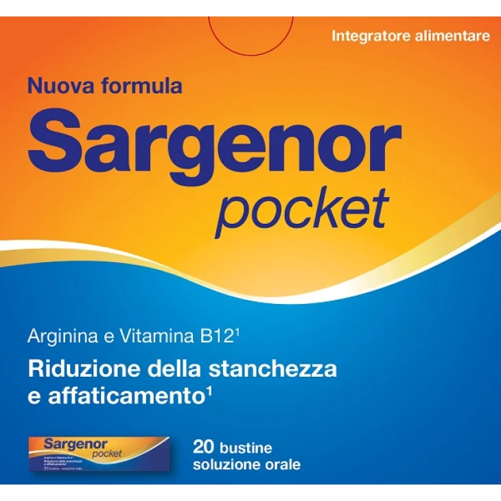 Sargenor Pocket Integratore Contro Stanchezza e Affaticamento 20 bustine monodose da 5ml