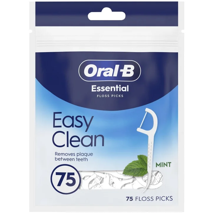 Oral-B Essential Easy Clean Floss Picks Archetti Interdentali alla Menta per la Pulizia degli Spazi Interdentali 75 Pezzi
