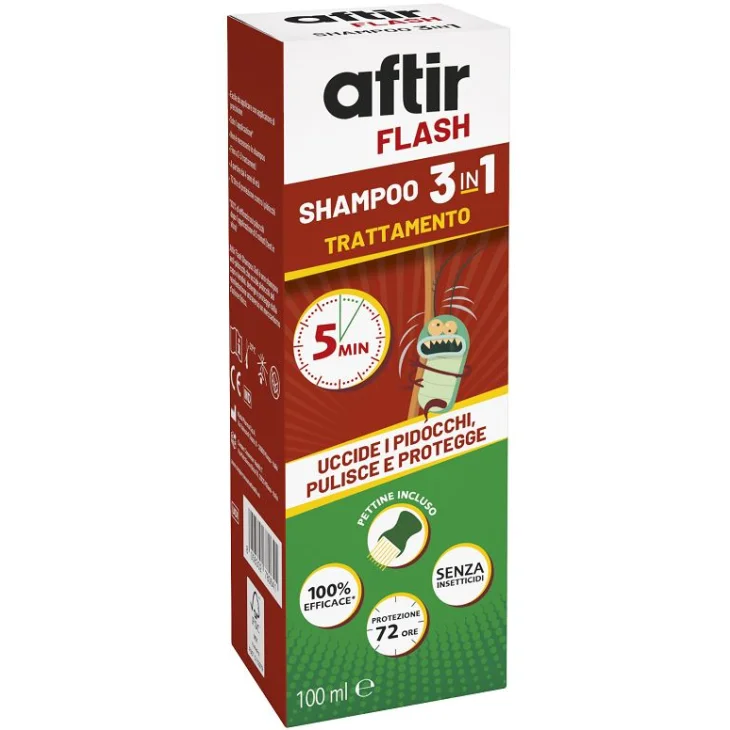 Aftir Flash Shampoo 3 In 1 Trattamento Antipidocchi per Adulti e Bambini 100 ml Aftir Flash Shampoo 3 In 1 Trattamento Antipidocchi per Adulti e Bambini 100 ml