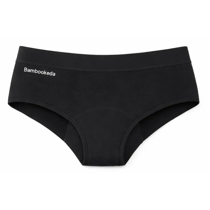 Bambookeda Slip Assorbente Donna in Bamb&ugrave; per la Leggera Incontinenza Colore Nero taglia S