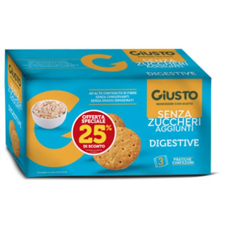GIUSTO SENZA ZUCCHERI AGGIUNTI DIGESTIVE 225 G TAGLIO PREZZO25%