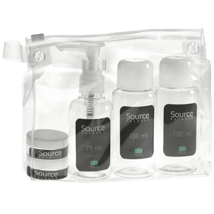 Source Balance Travel Set Astuccio Trasparente con Contenitori da Viaggio 1 pezzo