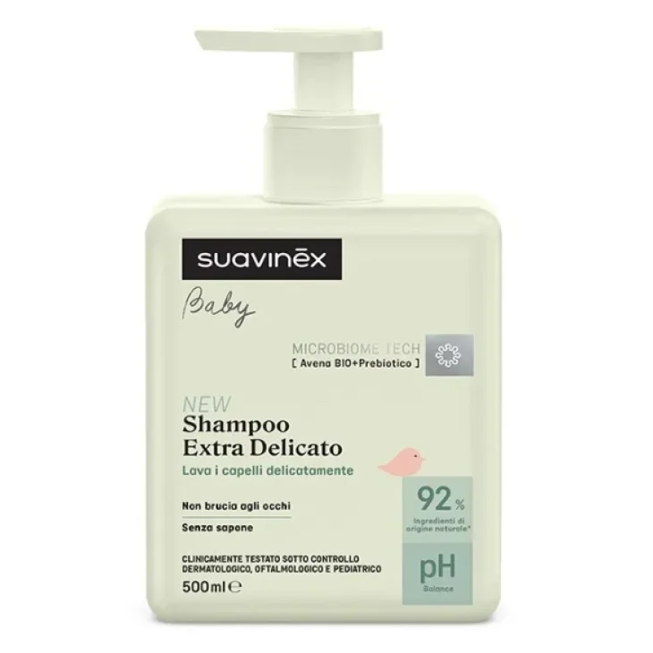 Suavinex Baby Shampoo Extra Delicato Shampoo per Capelli Delicati del Neonato con Avena Bio e Prebiotico 500 ml Suavinex Baby Shampoo Extra Delicato Shampoo per Capelli Delicati del Neonato con Avena Bio e Prebiotico 500 ml