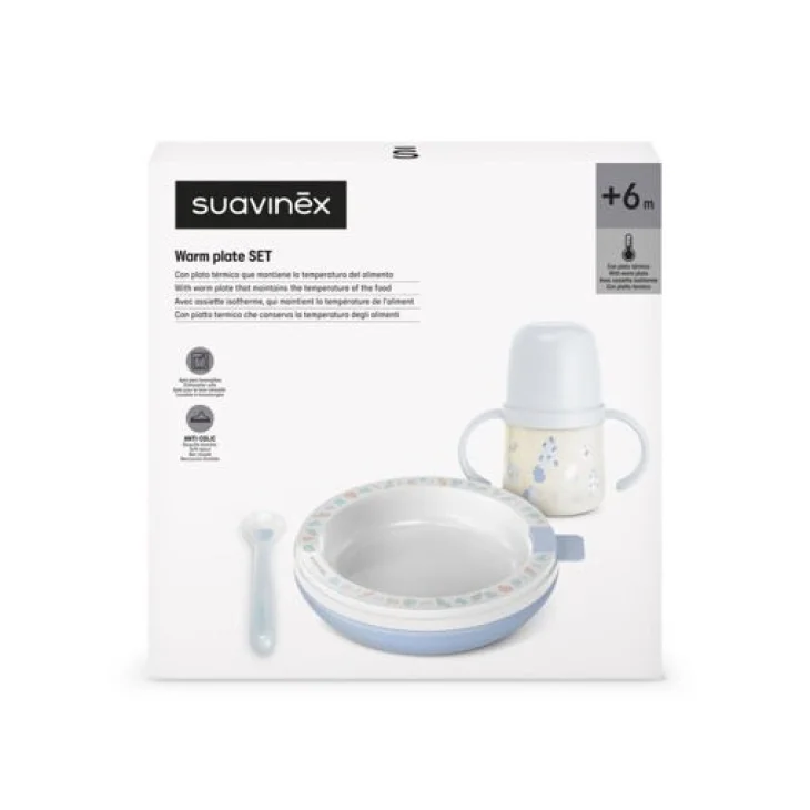 Suavinex Wild & Free Set Pappa Calda 1 Cucchiaio + 1 Piatto Termico + 1 Biberon Colore Azzurro Suavinex Wild & Free Set Pappa Calda 1 Cucchiaio + 1 Piatto Termico + 1 Biberon Colore Azzurro