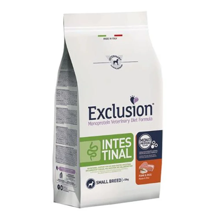 Exclusion Monoprotein Veterinary Diet Formula Pork and Rice per Cani Piccoli 800 g