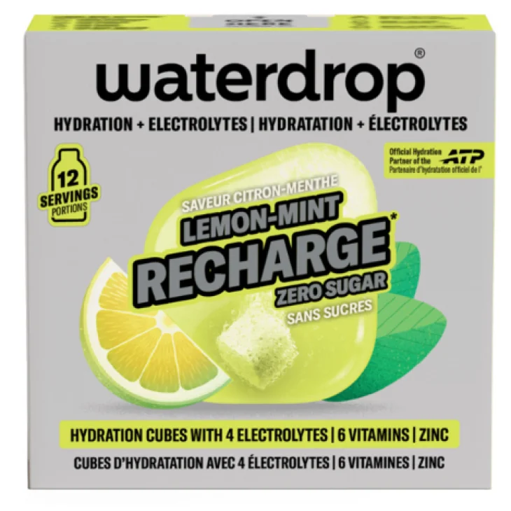 Waterdrop Microlyte Limone Menta Bevanda Idratante con Elettroliti, Vitamine e Zinco per Idratazione Quotidiana e Attivit&agrave; Fisica 12 Cubetti