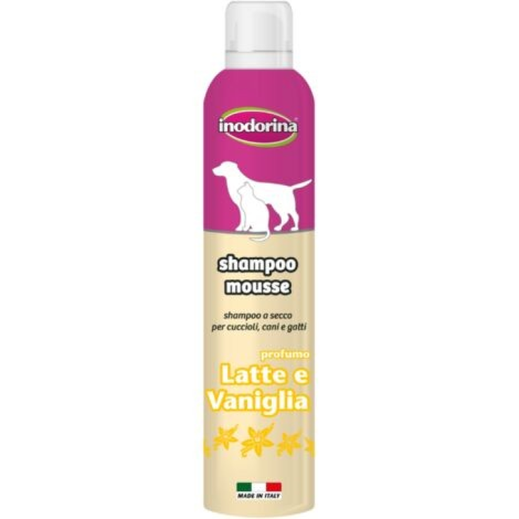 Inodorina Shampoo Mousse per Cani e Gatti Profumazione Latte e Vaniglia 250 ml