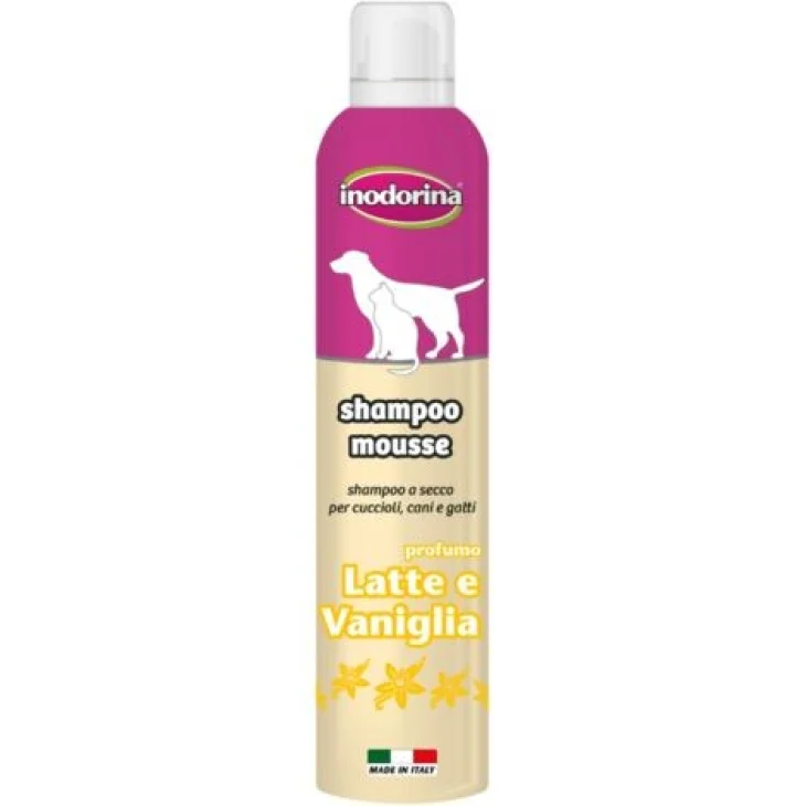 Inodorina Shampoo Mousse per Cani e Gatti Profumazione Latte e Vaniglia 250 ml