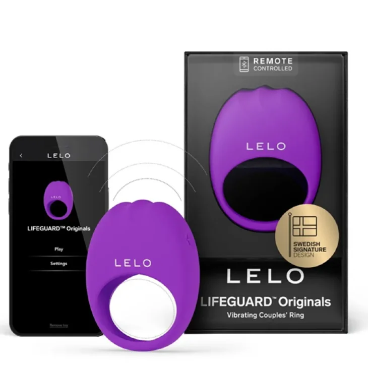 Lelo Lifeguard Anello Vibrante e Stimolante per Uomo Colore Viola 1 Pezzo