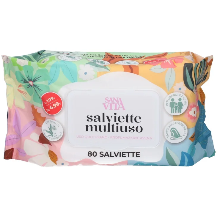 Sanavita Salviette Multiuso 80 pezzi