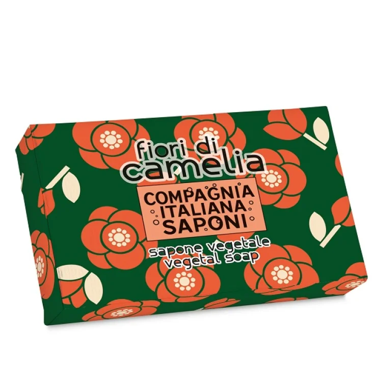 Compagnia Italiana Saponi Sapone Vegetale Fiori di Camelia per Detersione Delicata 80 g