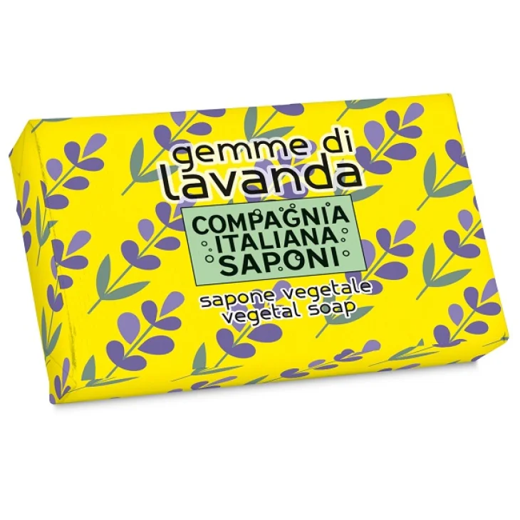 Compagnia Italiana Saponi Sapone Vegetale Gemme di Lavanda per Detersione Delicata 80 g