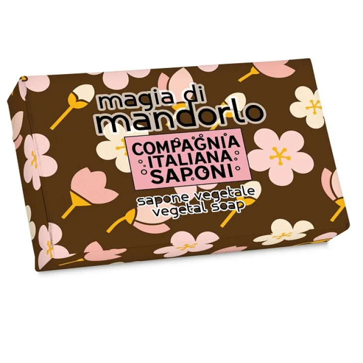 Compagnia Italiana Saponi Sapone Vegetale Magia di Mandorlo per Detersione Delicata 80 g