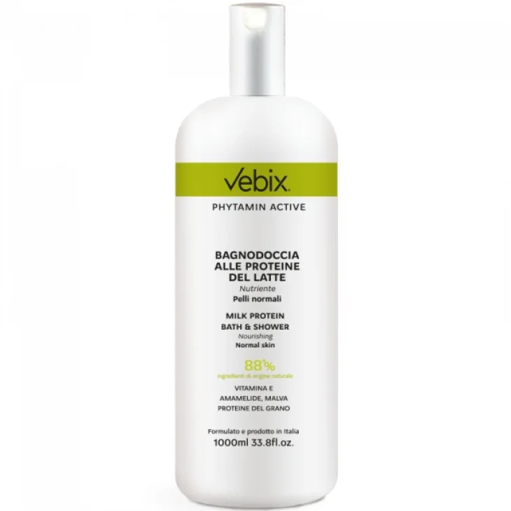 Vebix Bagnodoccia alle Proteine del Latte Nutriente per Pelli Normali e Secche 1 litro Vebix Bagnodoccia alle Proteine del Latte Nutriente per Pelli Normali e Secche 1 litro