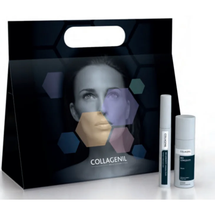 COLLAGENIL Radiance Boost Skin Revitalizing Protocol Viso e Occhi Pelle Spenta, Bio Longevity Serum 30 ml e Intensivo Occhi 30 ml