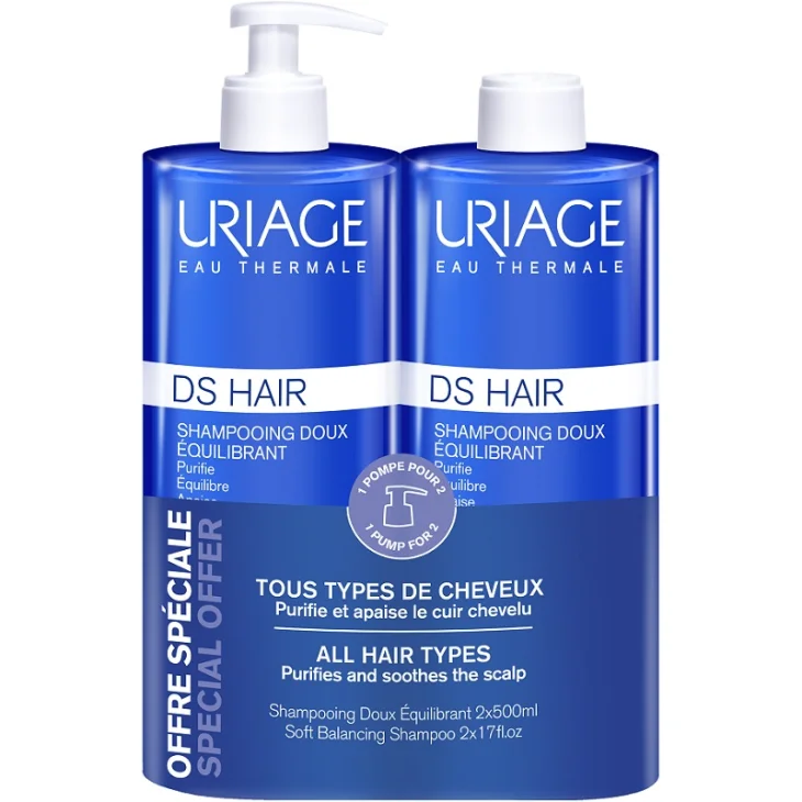 Uriage DS Hair Shampoo Delicato Riequilibrante Bipack 2 x 500 ml Promo