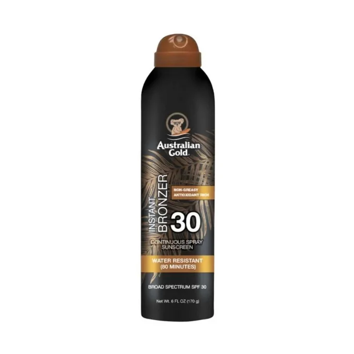 Australian Gold Spray Solare Instant Bronzer SPF 30 per Viso e Corpo 177 ml