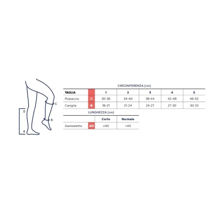 Varisan Seta 15-20 MMHG Gambaletto Corto Calza Compressiva AD Punta Chiusa Colore Nero Taglia 1
