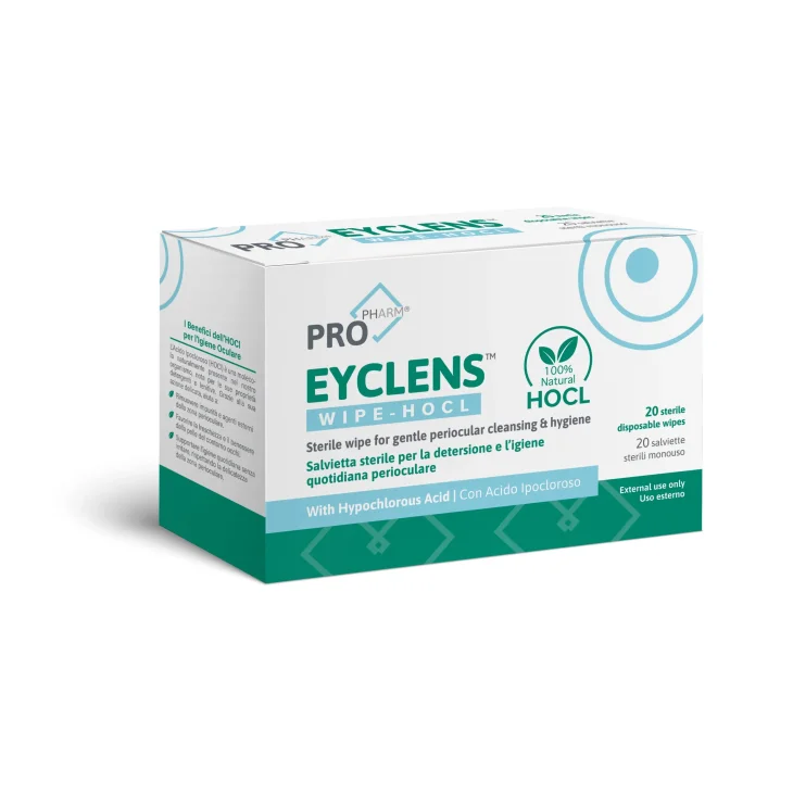 Farmacare Eyclens Wipe Hocl Salviette Sterili per la Detersione Perioculare 20 bustine Farmacare Eyclens Wipe Hocl Salviette Sterili per la Detersione Perioculare 20 bustine