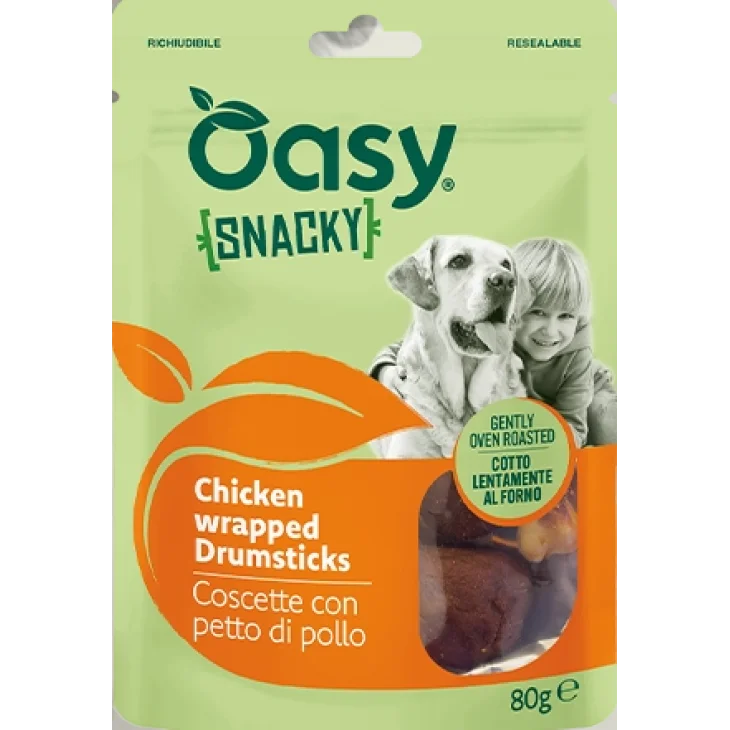 Oasy Snacky Coscette con Petto di Pollo Snack Complementare per Cani 80 g