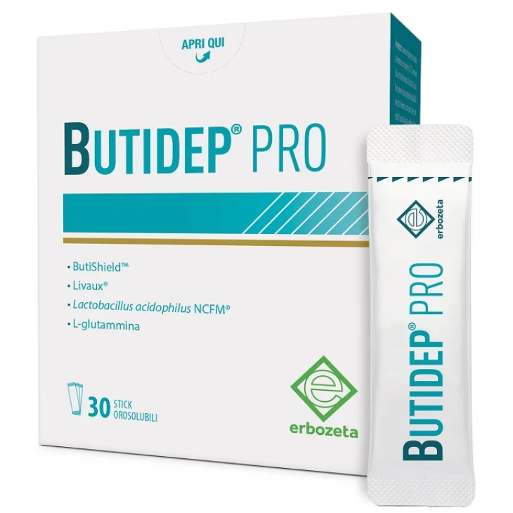 BUTIDEP PRO 30 STICK OROSOLUBILI DA 1,35 G SENZA GLUTINE NATURALMENTE PRIVO DI LATTOSIO