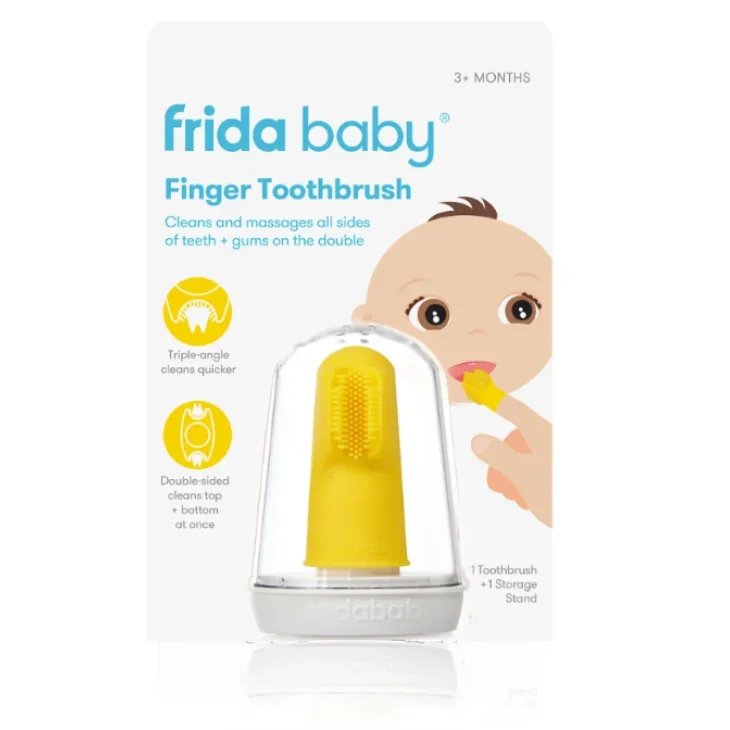 Frida Baby Spazzolino da Dito Doppio in Silicone per Bambini dai 3 Mesi per Igiene Orale 1 Spazzolino