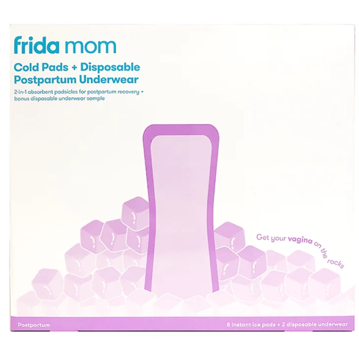 MAXI ASSORBENTI POST PARTO FRIDA MOM CON FUNZIONE RINFRESCANTE INSTANT ICE 2IN1 8 PEZZI + 2 MUTANDINE MONOUSO