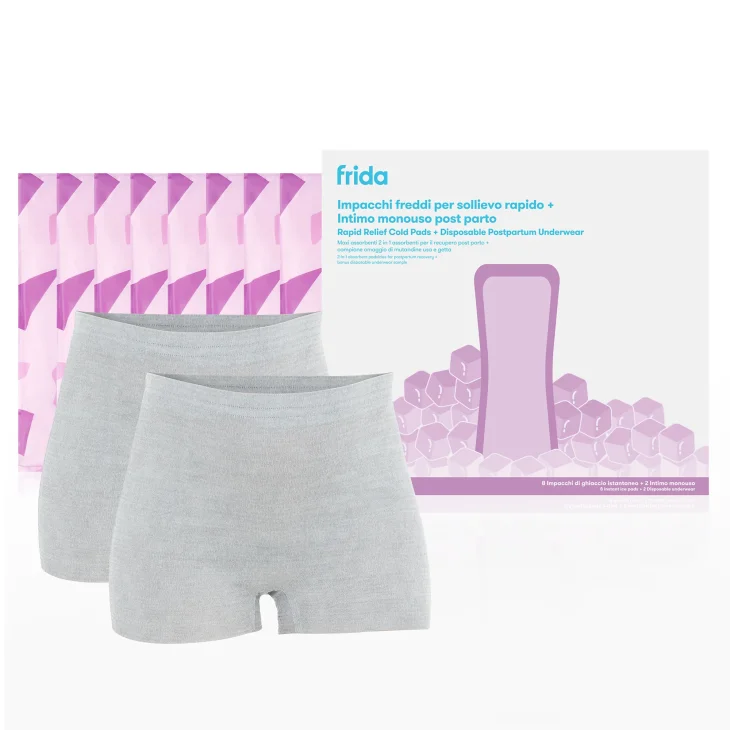 Frida Mom Impacchi Freddi Assorbenti Post Parto 2 in 1 + 2 Mutandine Monouso