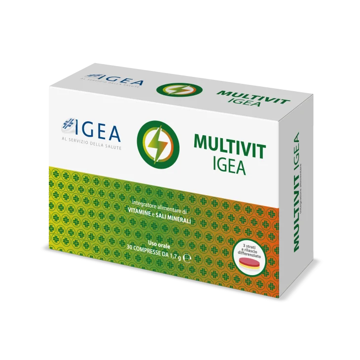 Farmacia Igea Multivit Igea Integratore di Vitamine e Sali Minerali 30 compresse senza glutine e lattosio