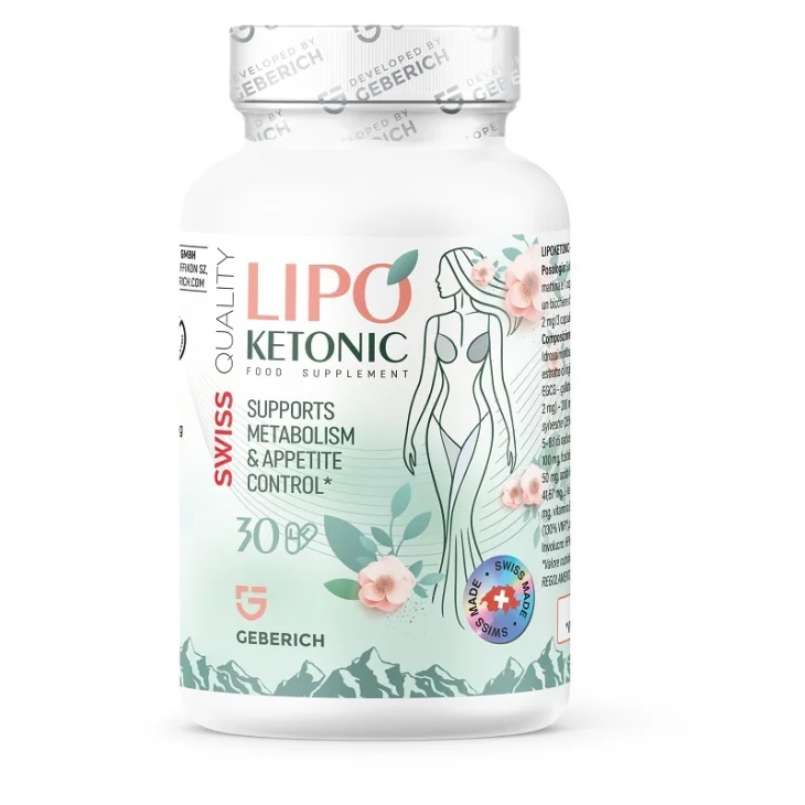 Geberich Lipoketonik Integratore Alimentare per il Metabolismo e il Controllo del Peso 30 Capsule