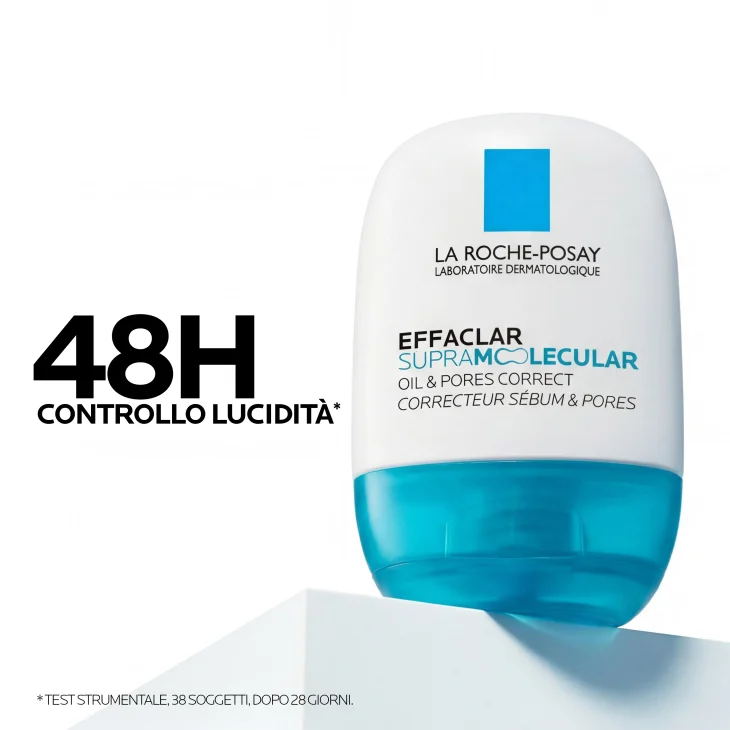 La Roche Posay Effaclar Supramolecular Correttore di sebo e pori, correzione visibile dei pori. Gel idratante fresco e opacizzante, 40ml