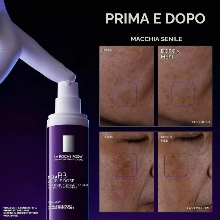 La Roche-Posay Mela B3 Double Dose Trattamento intensivo giorno e notte per macchie dell'et&agrave; e segni dell'et&agrave; a base di Melasyl e Proxylane 40 ml