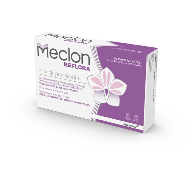 Meclon Reflora Integratore Alimentare con Probiotici e Vitamine per l'Equilibrio della Flora Batterica 30 Capsule Orali Meclon Reflora Integratore Alimentare con Probiotici e Vitamine per l'Equilibrio della Flora Batterica 30 Capsule Orali