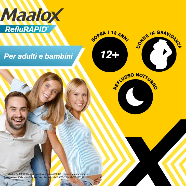 Maalox Reflurapid - Sospensione orale contro il reflusso e il bruciore, 20 bustine da 10 ml