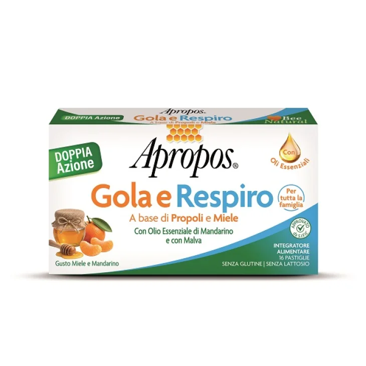 Apropos Gola Respiro Integratore Emolliente e Lenitivo Con Malva 16 Pastiglie