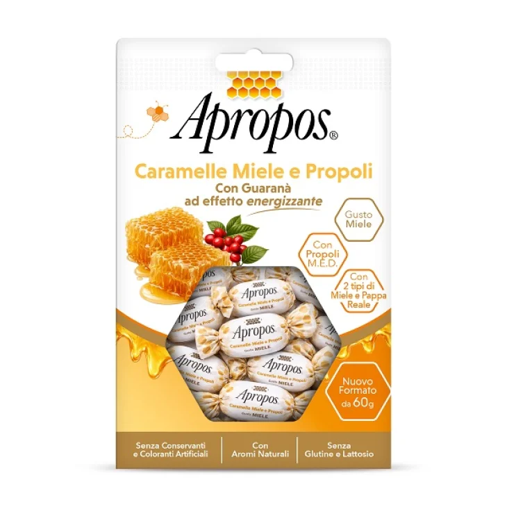 Apropos Caramelle Miele e Propoli Con Guaran&agrave; Effetto Energizzante 60 g