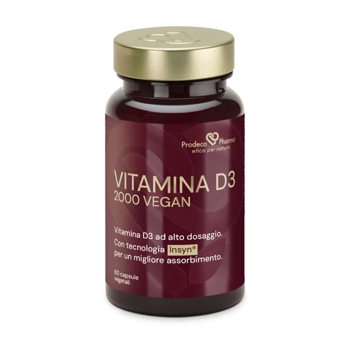 Prodeco Pharma Insyn Vitamina D3 2000 Vegan Integratore Alimentare per il Sistema Immunitario 60 capsule vegetali